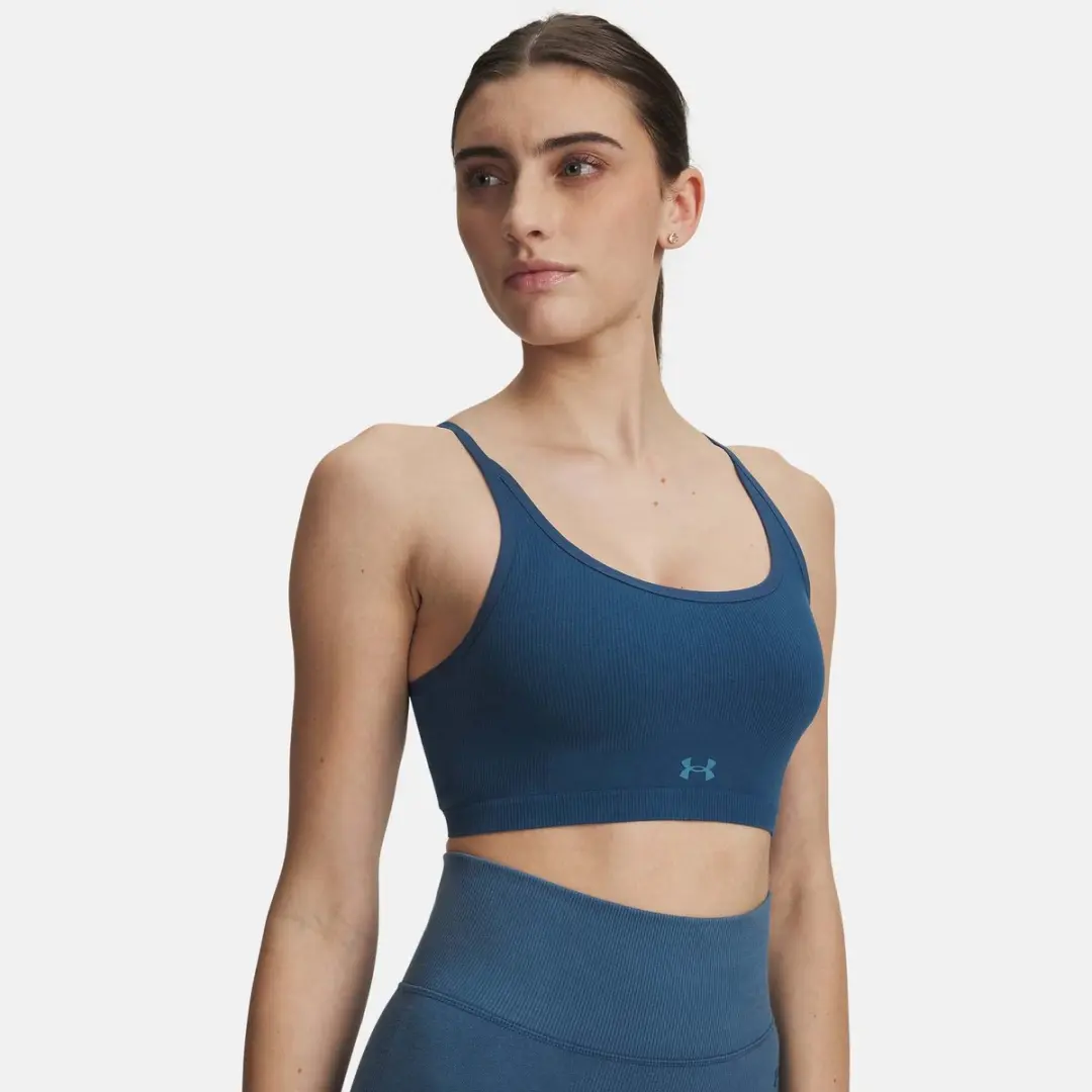 Under Armour Top Seamless Cotton Low Bra - Blauw M
