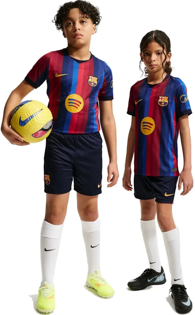 Nike FC Barcelona Kinder Wedstrijdshort 147/158 - Blauw