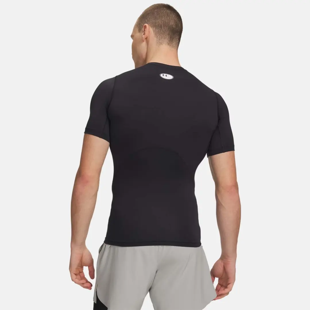 Under Armour UA HG Armour Comp SS Heren Sportshirt - Zwart/Wit