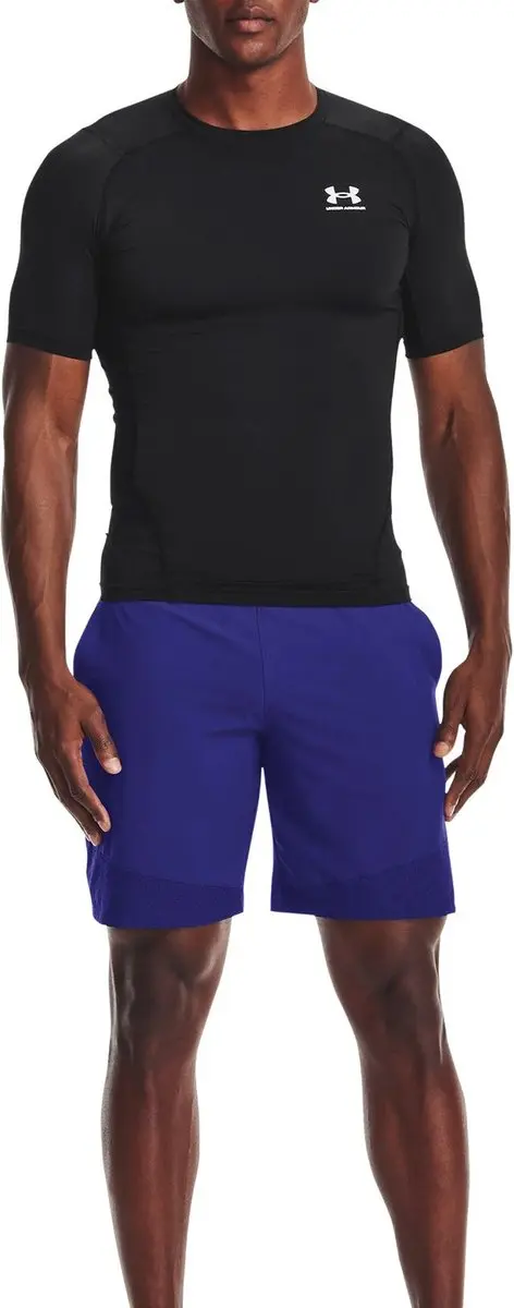 Under Armour UA HG Armour Comp SS Heren Sportshirt - Zwart/Wit