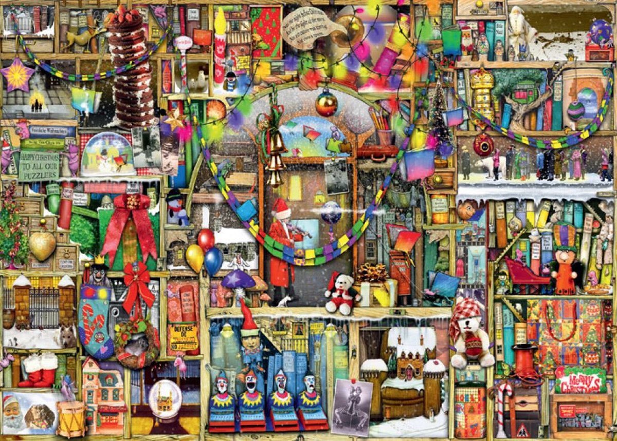 Ravensburger puzzel Christmas Cupboard 1000 stukjes kerst aanbieding.