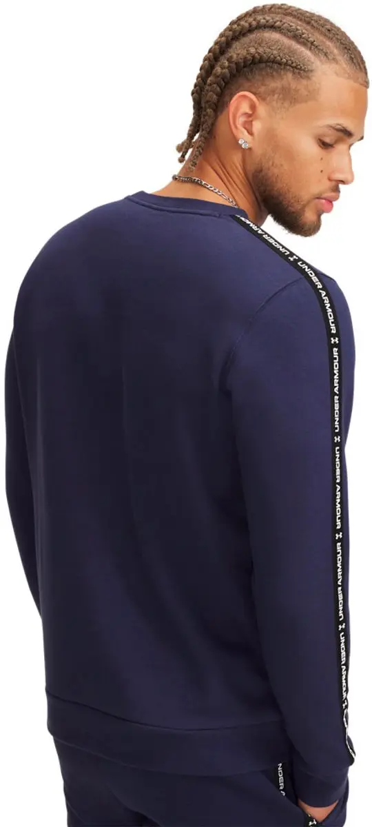 Under Armour Icon Fleece Taping Sweatshirt - L - Midnight Navy/Wit
