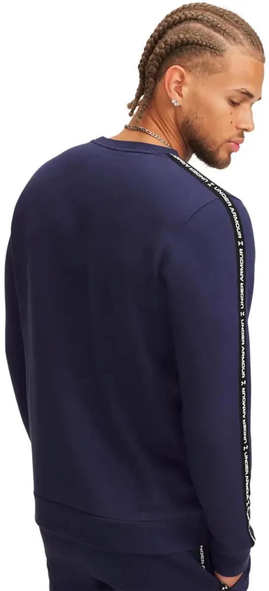 Under Armour Icon Fleece Taping Sweatshirt - L - Midnight Navy/Wit