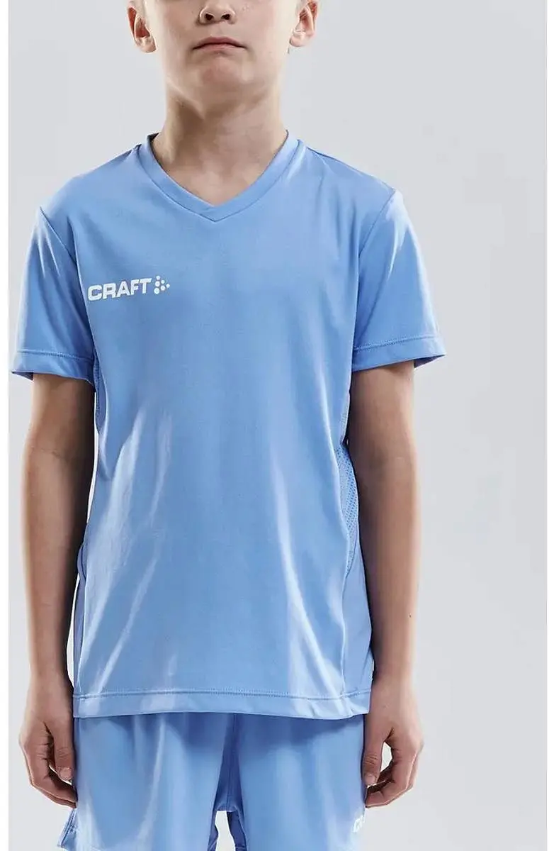 Craft Squad Jersey Solid SS Shirt Dames Sportshirt - L - Blauw/Wit