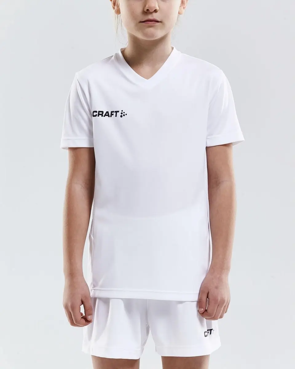 Craft Squad Solid SS Jersey Junior - Maat 146 - Wit/Zwart