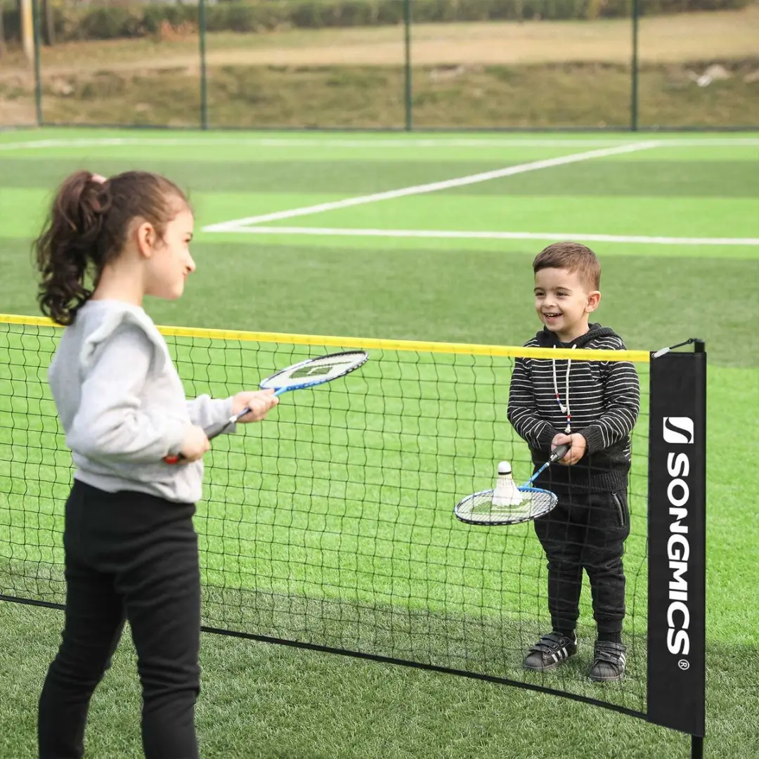 Songmics Badmintonnet 500x103x155cm - Verstelbaar - Zwart-Geel