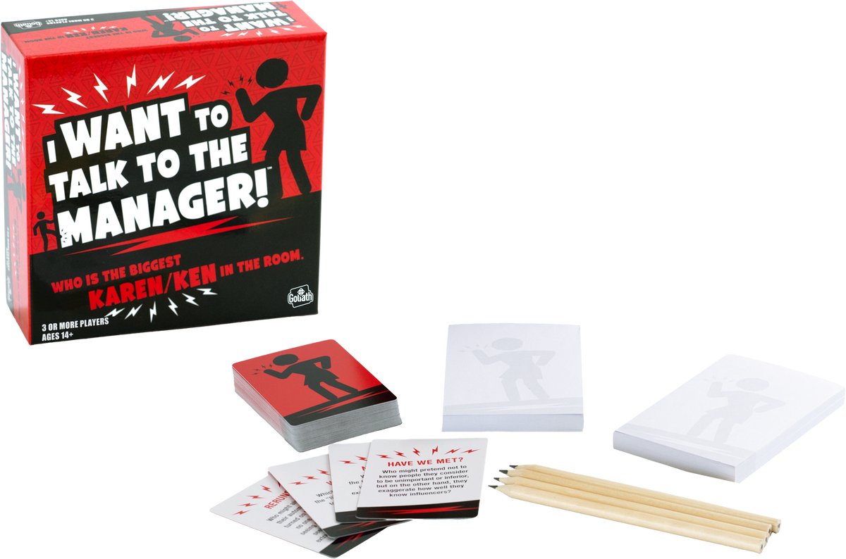 Goliath I Want To Talk To The Manager! - Engelstalig Kaartspel - Partyspel - Kom Erachter Wie De Grootste Karen/Ken Is!