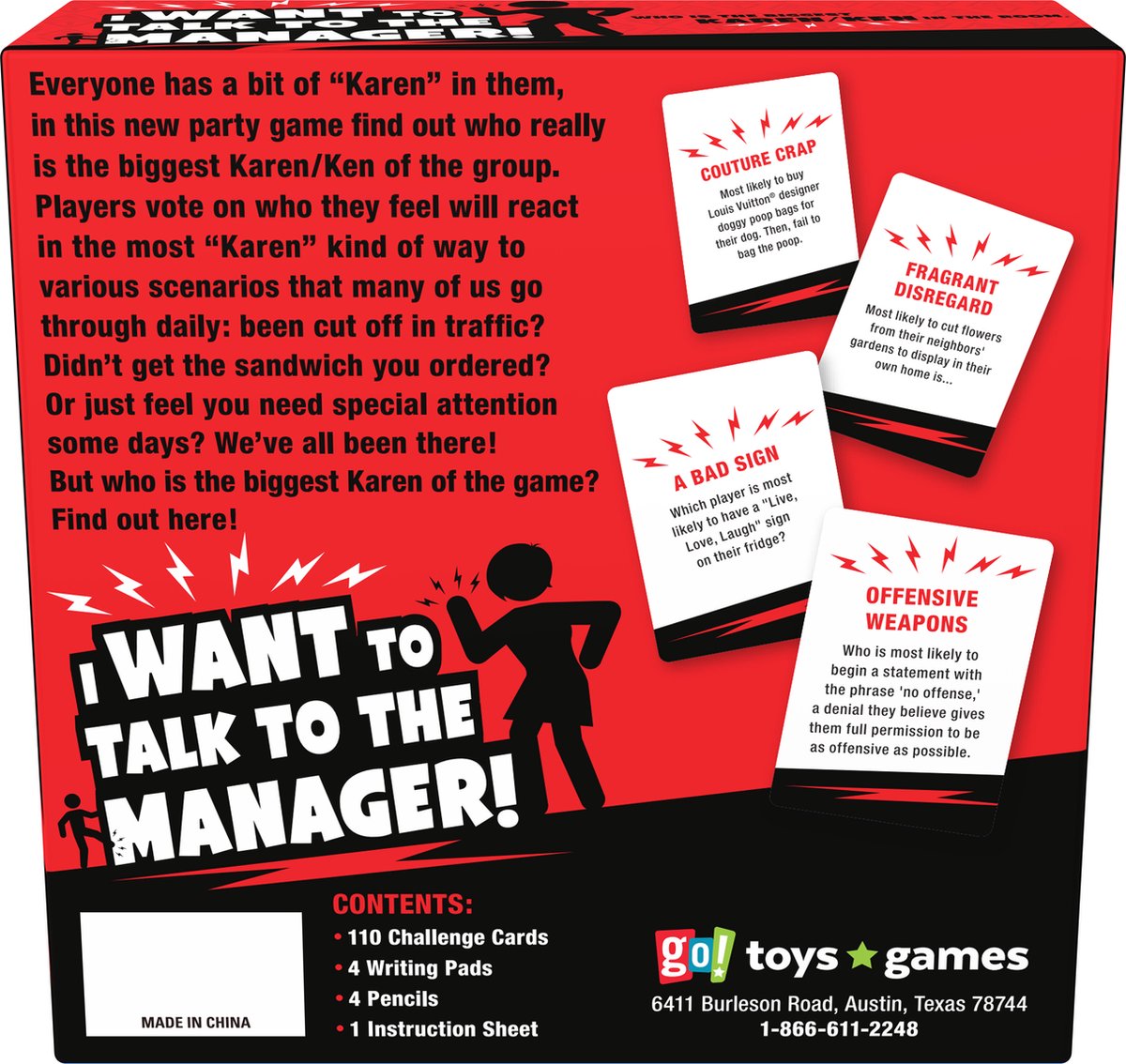 Goliath I Want To Talk To The Manager! - Engelstalig Kaartspel - Partyspel - Kom Erachter Wie De Grootste Karen/Ken Is!