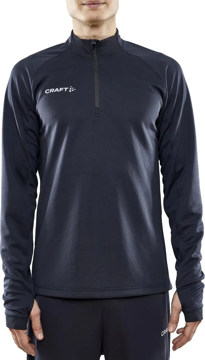 Craft Evolve Ziptop Heren T-shirt - S - Donker grijs