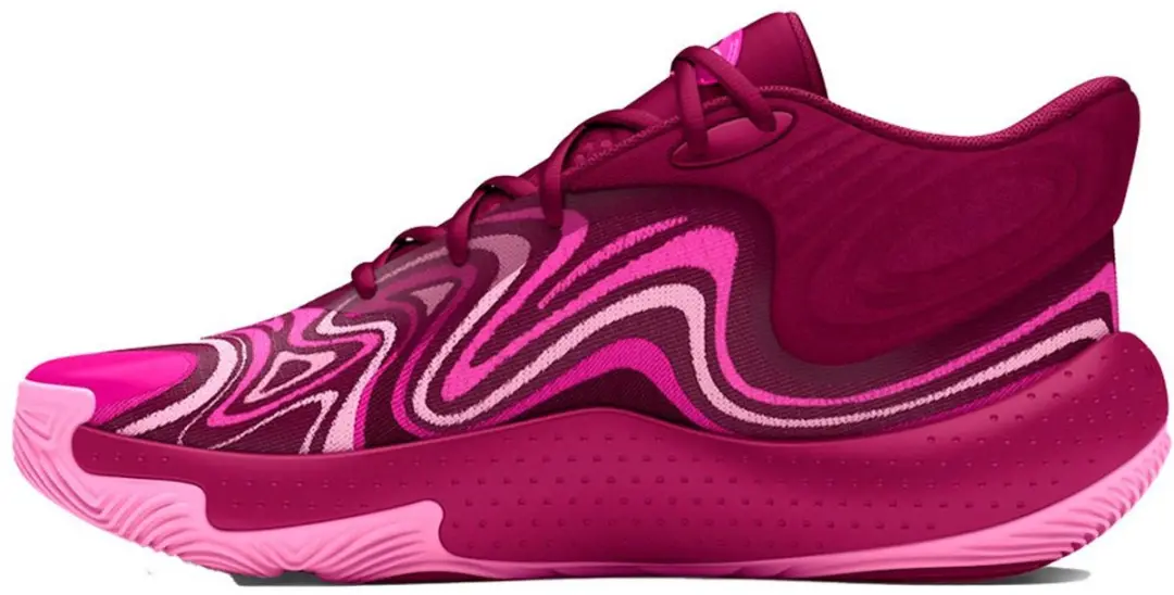 Under Armour Spawn 6 Mid Basketbalschoenen - 44 - Roze - afbeelding 5 van 6