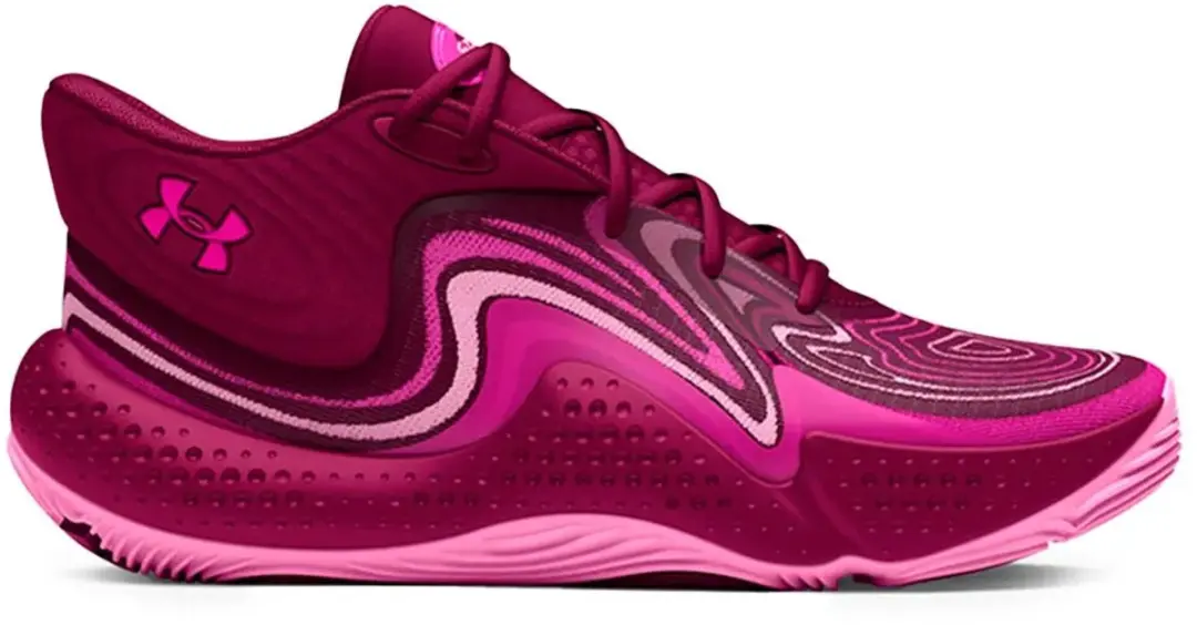 Under Armour Spawn 6 Mid Basketbalschoenen - 44 - Roze - afbeelding 6 van 6