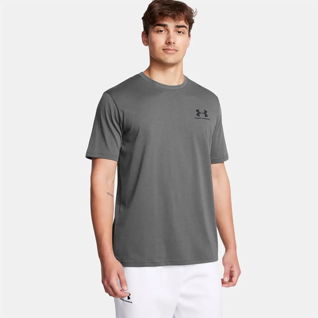 Under Armour UA M Sportstyle LC SS Heren Sportshirt - Grijs/Zwart