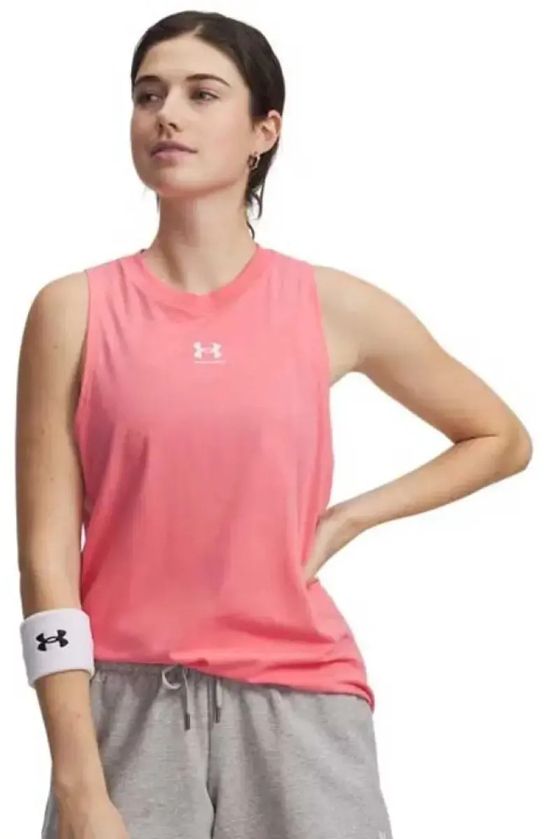 Under Armour UA Rival Muscle Tank Dames Sportshirt - Bittersweet Roze - afbeelding 6 van 6