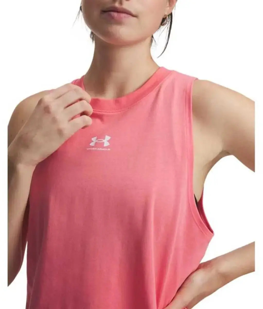 Under Armour UA Rival Muscle Tank Dames Sportshirt - Bittersweet Roze