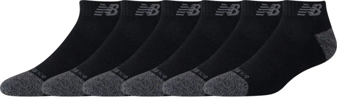 New Balance Active Low Cut Sokken - 6 Stuks - Zwart