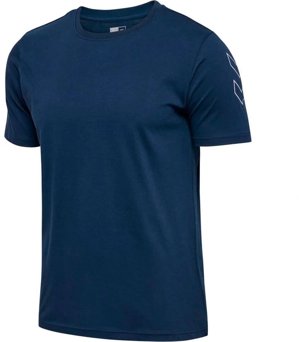 Hummel Elemental Chevron Cotton T-shirt M - Dress Blues
