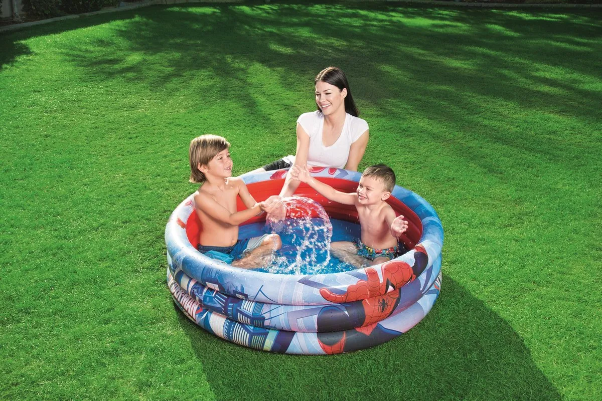 Bestway Spider-Man Opblaaszwembad 122x30cm - Rood/Blauw