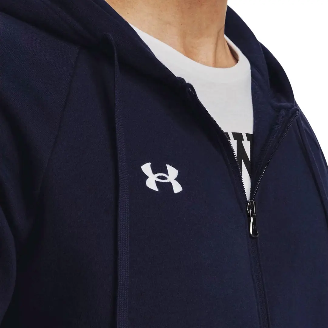 Under Armour Rival Fleece FZ Hoodie Heren - Navy/Wit