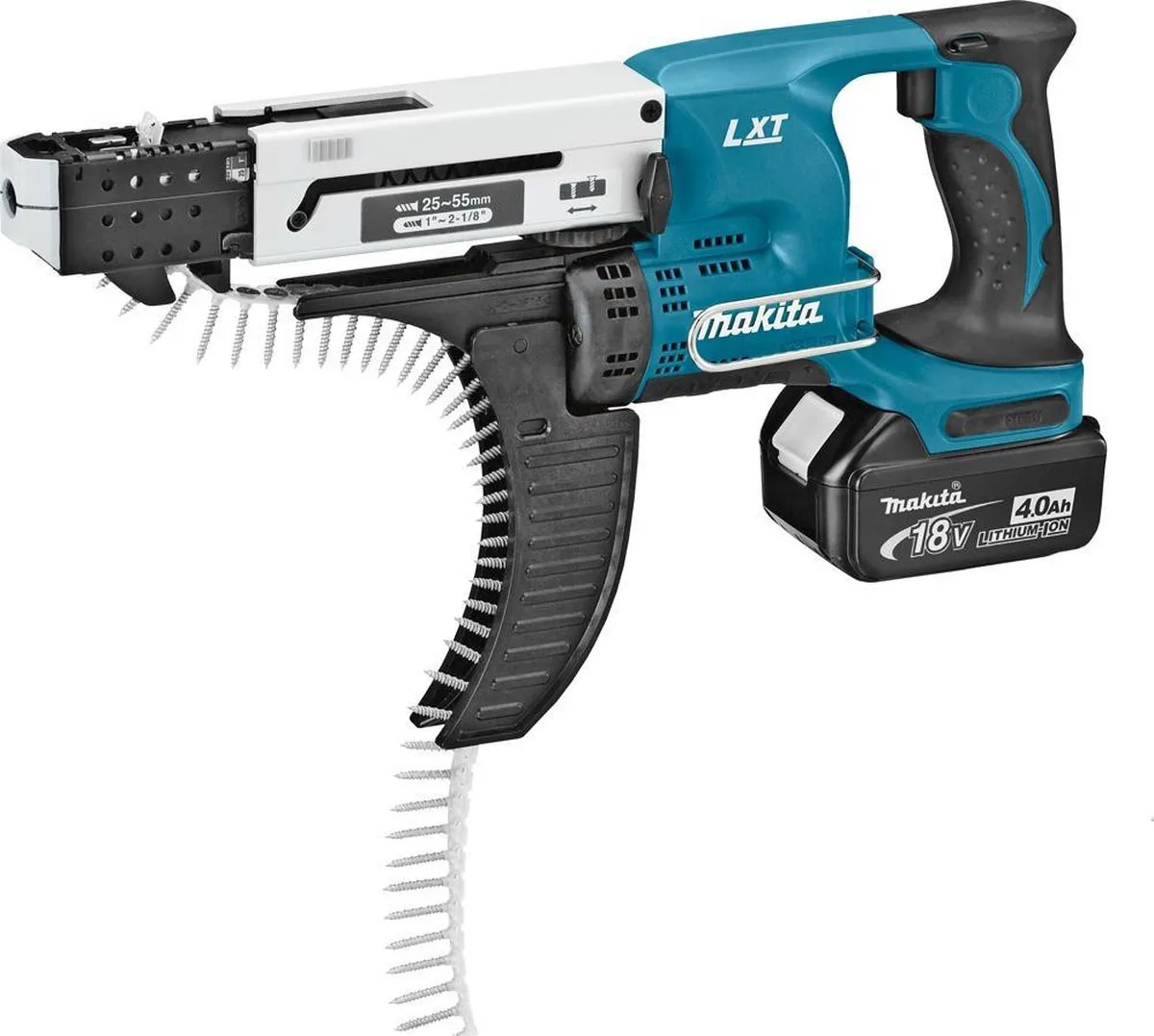 Makita DFR550RMJ Akku-Magazinschroevendraaier 18V - 4.0Ah - Blauw/Zwart