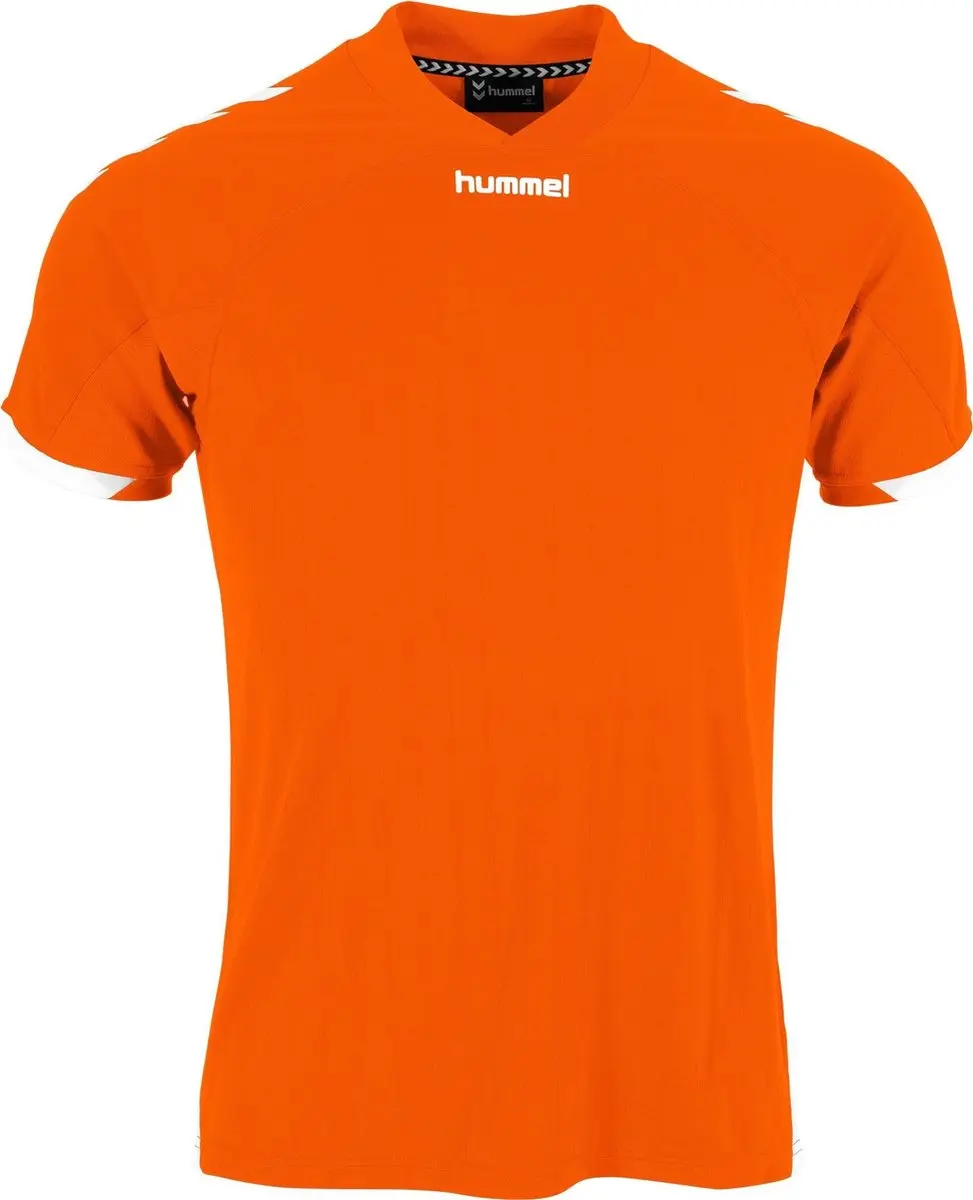 Hummel Fyn Shirt Korte Mouw Kinderen 152 - Oranje/Wit