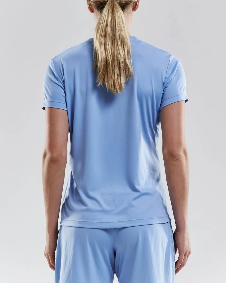 Craft Squad Jersey Solid SS Sportshirt Dames - S - Blauw/Wit