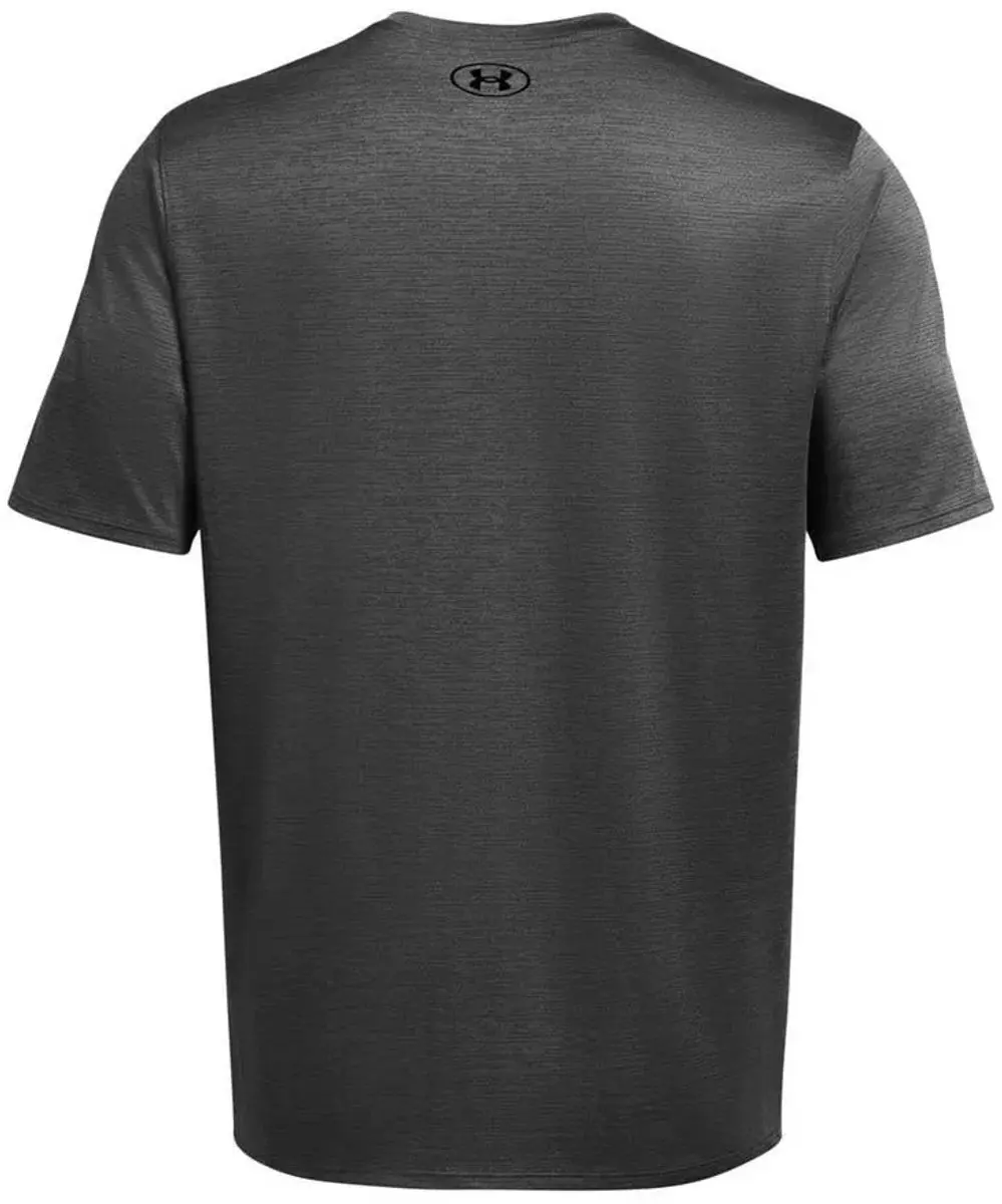 Under Armour Tech Vent SS-GRY Heren Sportshirt - Castlerock/Zwart