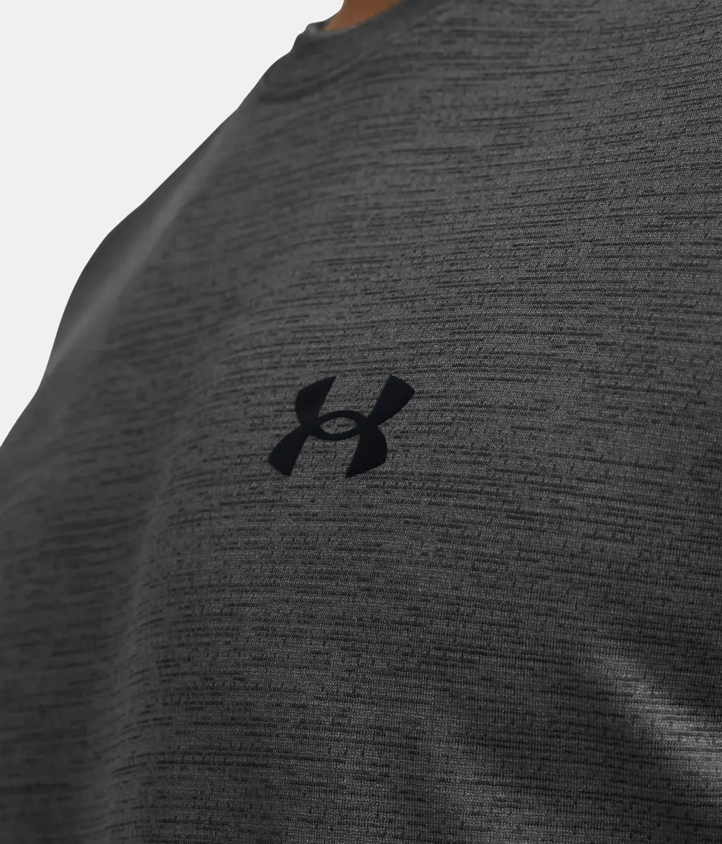 Under Armour Tech Vent SS-GRY Heren Sportshirt - Castlerock/Zwart