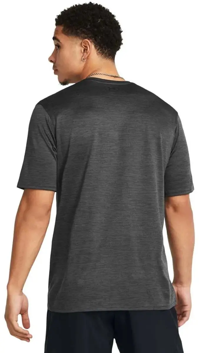 Under Armour Tech Vent SS-GRY Heren Sportshirt - Castlerock/Zwart