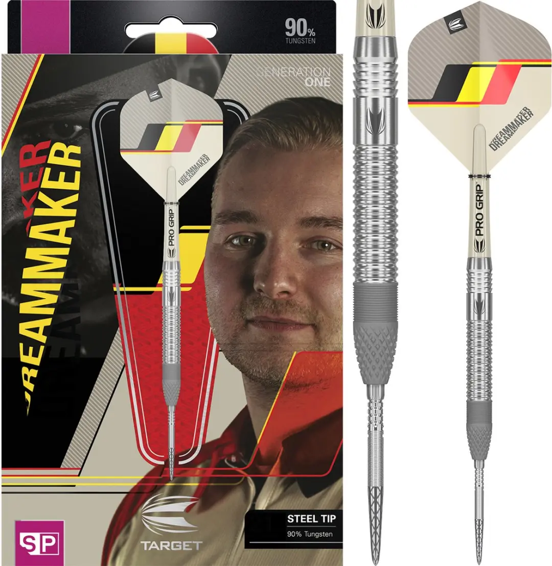 Target Dimitri van den Bergh SP G1 90% Dartpijlen - 3 Stuks - Zilver