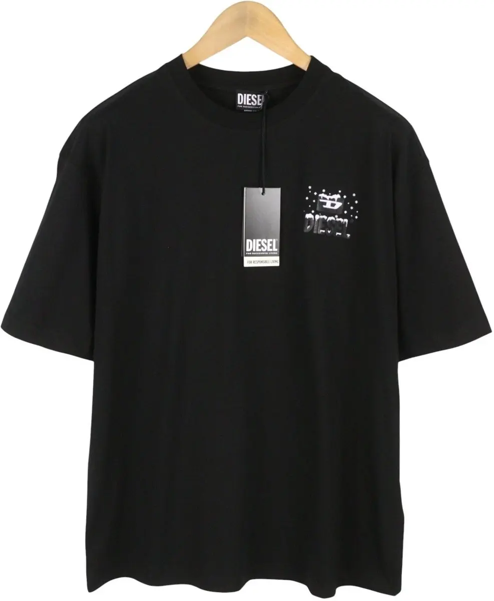 Diesel T-wash-xx Heren T-shirt - Zwart - M