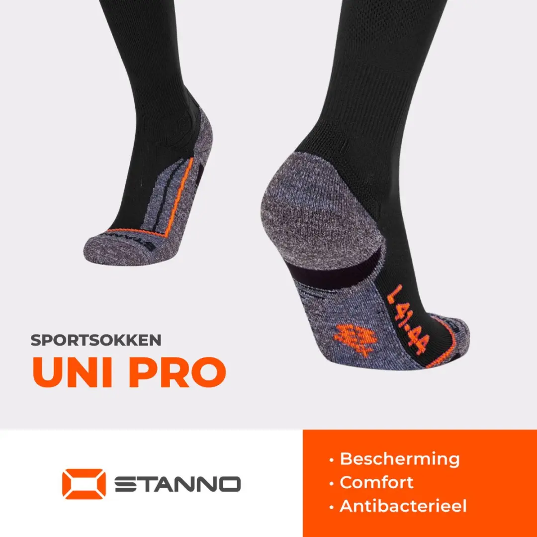 Stanno Uni Pro Sock Voetbalsokken 41-44 - Zwart