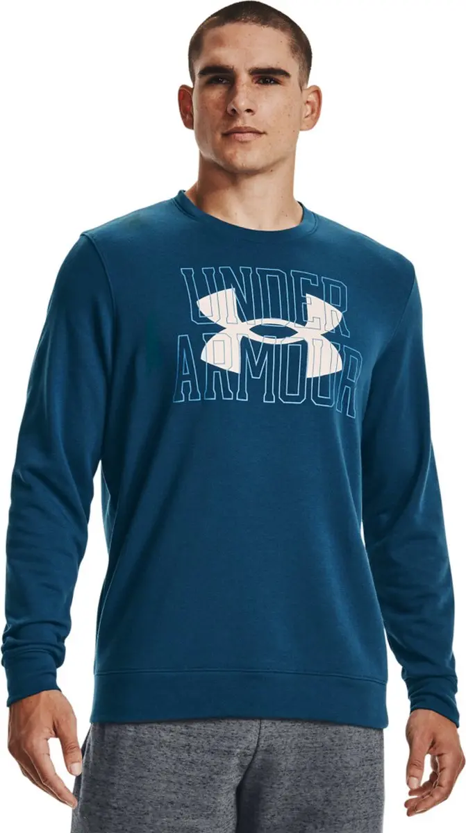 Under Armour Rival Terry Logo Crew - Deep Sea - S