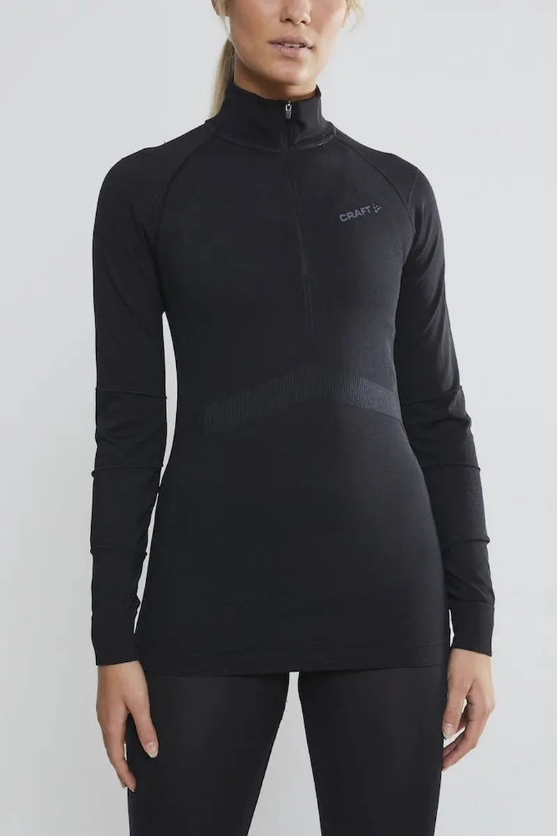 Craft Active Intensity Zip Thermoshirt Dames - XS - Zwart