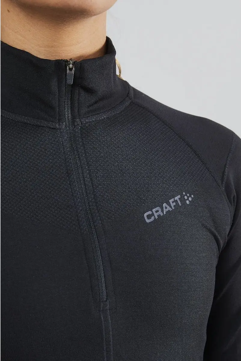 Craft Active Intensity Zip Thermoshirt Dames - XS - Zwart