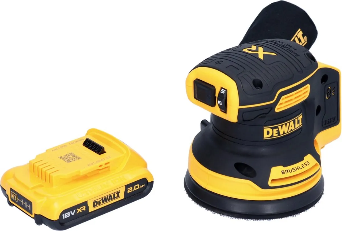 DeWalt DCW210 Accu Excentrische Schuurmachine 18V - 125mm - 2.0Ah - afbeelding 2 van 5