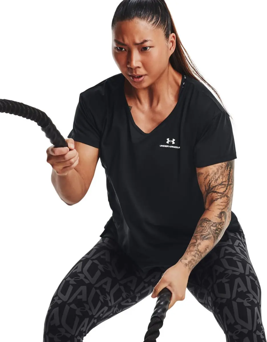 Under Armour Rush Energy SS - Maat SM - Zwart