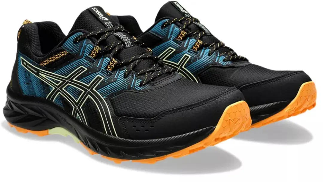 ASICS GEL-Ventures 9 Hardloopschoenen - 46.5 - Trail - Zwart/Oranje/Matcha
