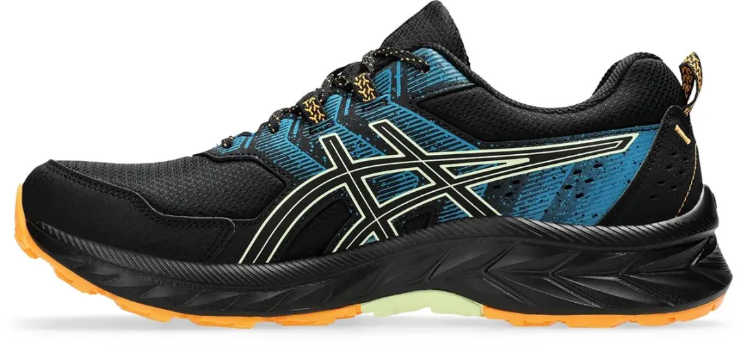 ASICS GEL-Ventures 9 Hardloopschoenen - 46.5 - Trail - Zwart/Oranje/Matcha