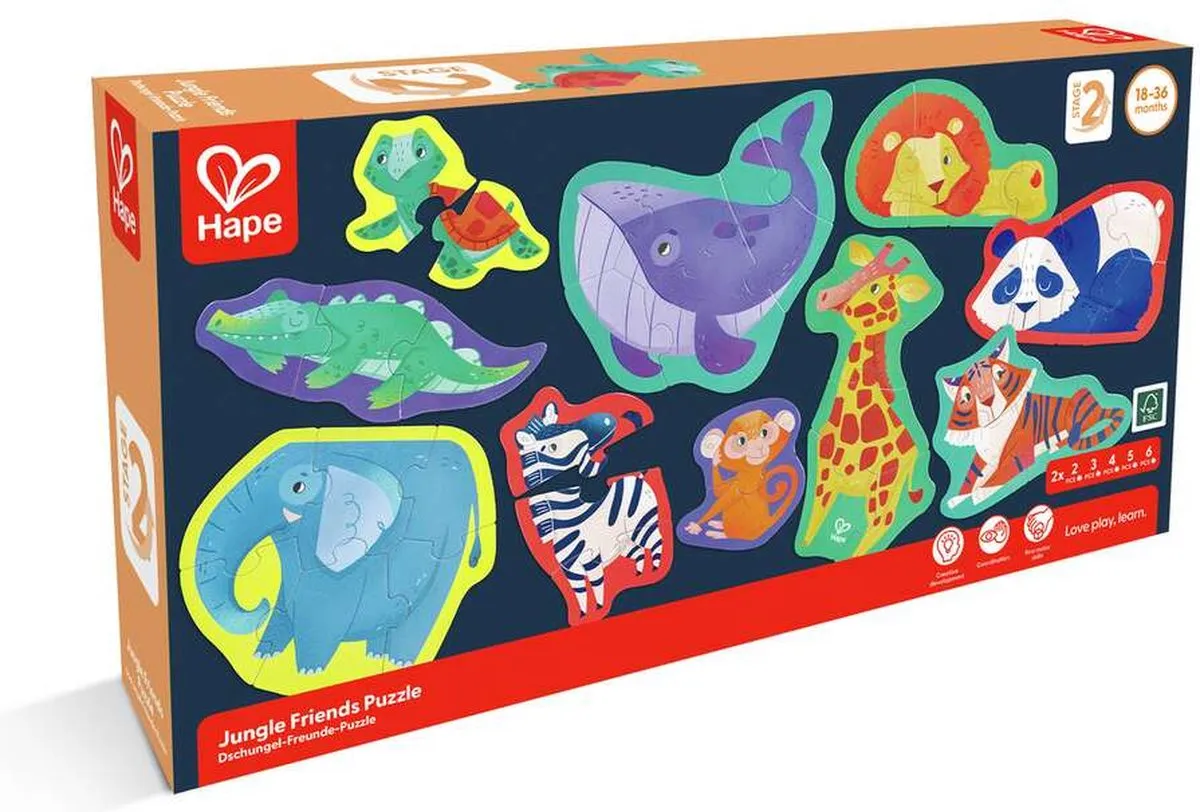 Hape Jungle Vrienden Puzzel 1000 Stuks - Multicolor