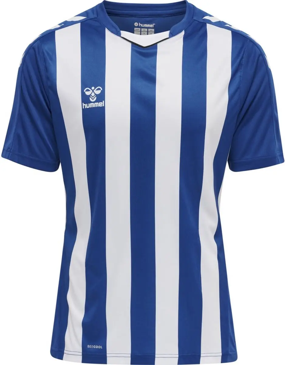 Hummel HMLcore XK Striped Jersey Kortarm - L - True Blue/Wit