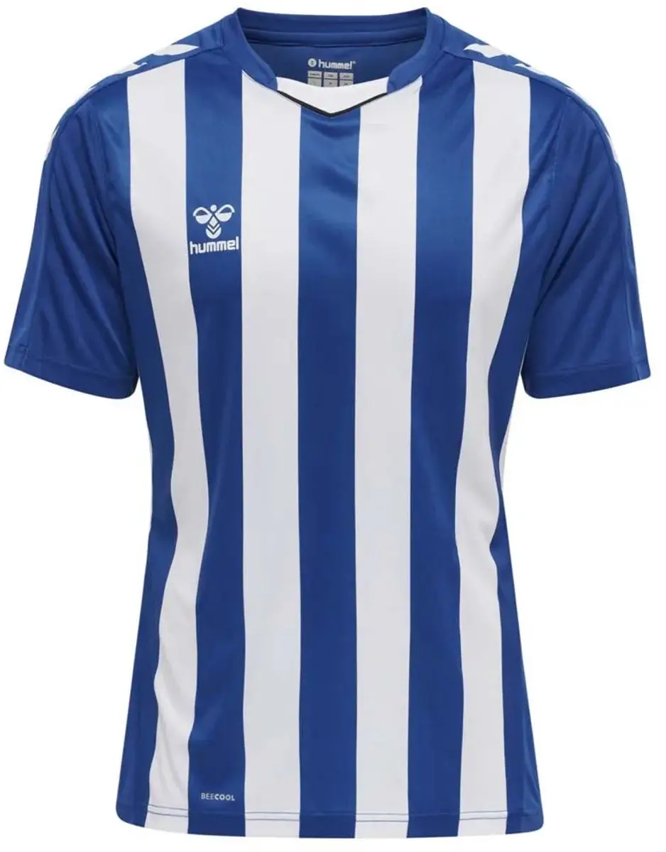 Hummel HMLcore XK Striped Jersey Kortarm - L - True Blue/Wit - afbeelding 6 van 6