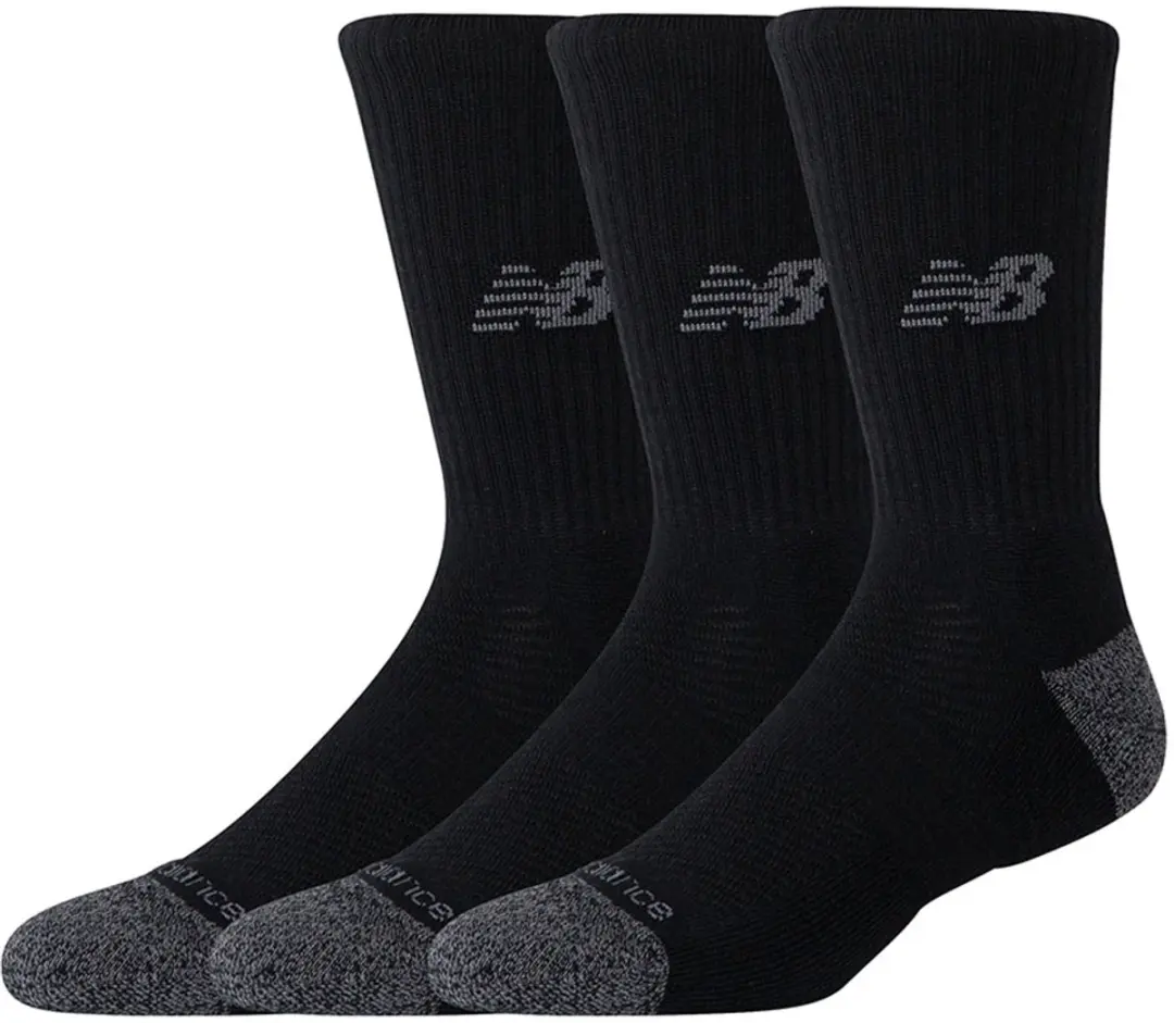 New Balance Active Crew Socks 3 Stuks - Zwart