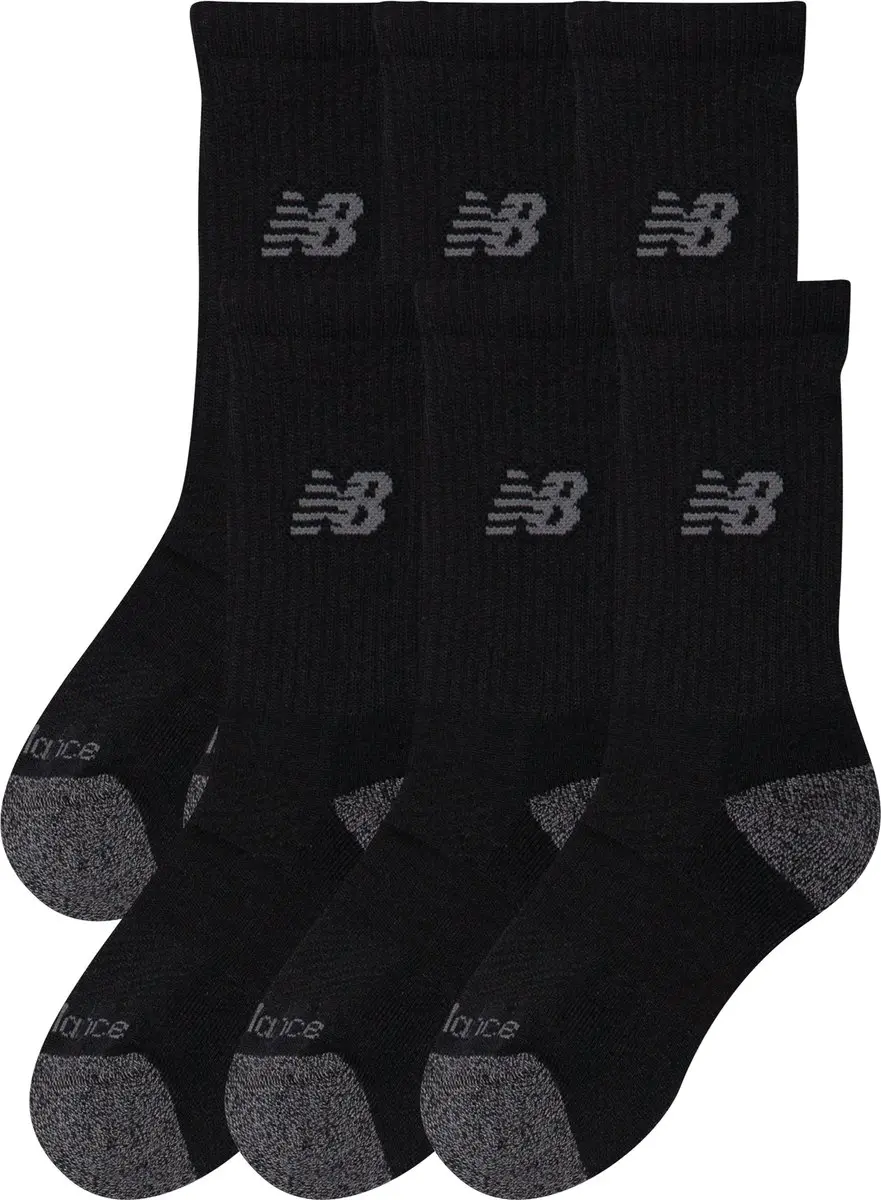 New Balance Active Crew Socks 3 Stuks - Zwart
