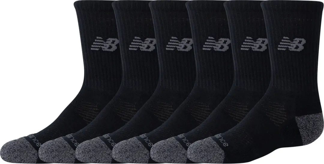 New Balance Active Crew Socks 3 Stuks - Zwart