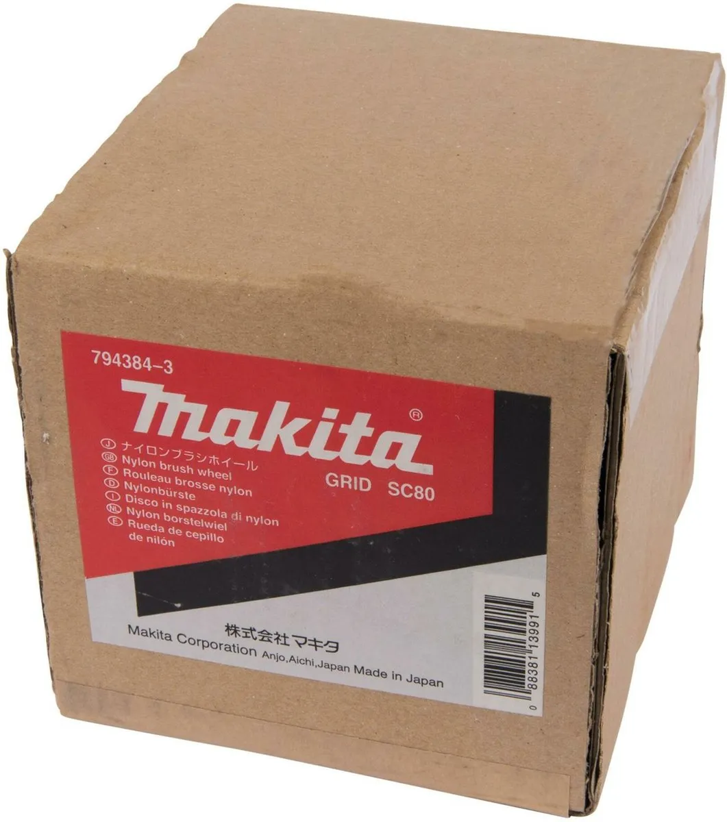 Makita Nylon Abrasief Borstel Siliciumcarbide 120mm - Coarse - Grijs
