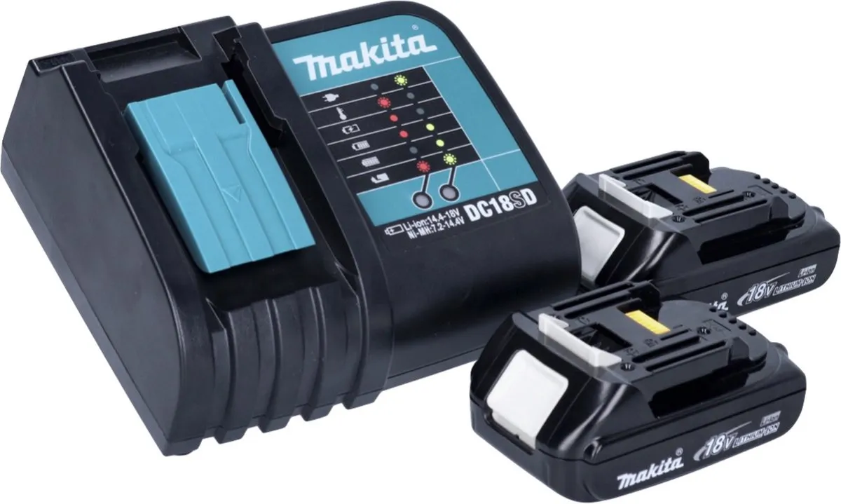 Makita DBO180SYJ Excentrische Schuurmachine 125mm - 2x 1,5Ah + Lader - afbeelding 4 van 5