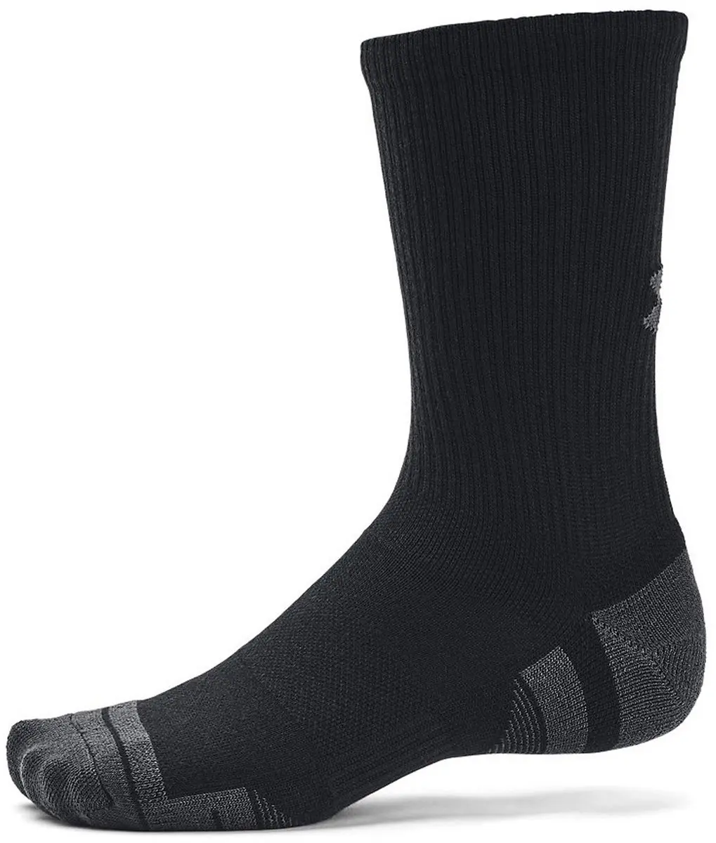 Under Armour UA Performance Tech 3pk Sportsokken - Zwart/Grijs