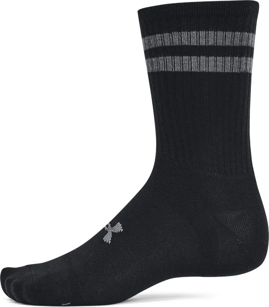 Under Armour Essential Crew Sport Sokken - 6 Stuks - Maat 34-38 - Zwart