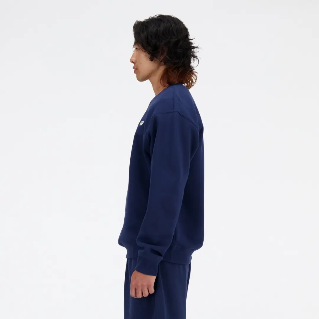 New Balance MT41510-NNY Fleece Crew Trui - Heren - Navy