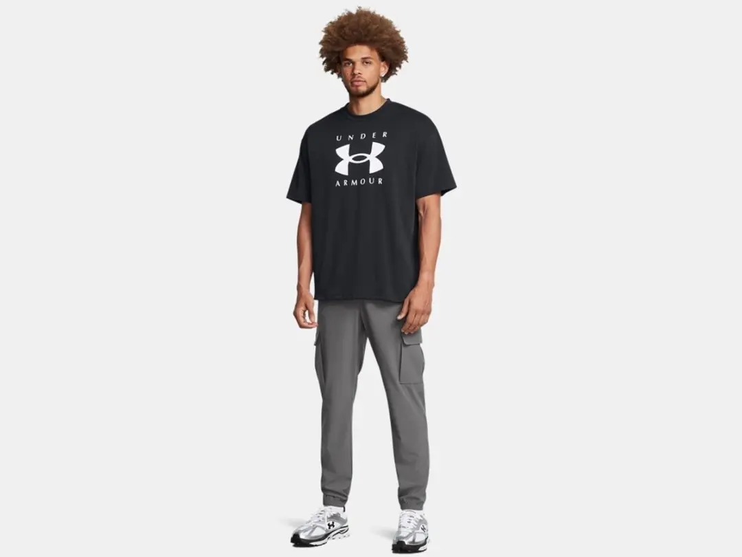 Under Armour UA Vibe Woven Cargo Pants - Castlerock Zwart - afbeelding 6 van 6